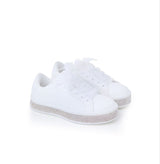 Sevva Witney Diamante Trim Ribbon Lace Trainers