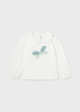 Mayoral Toddler Girls Butterfly Long Sleeve Top 2047