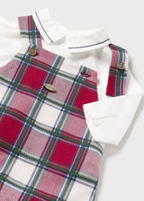 Mayoral Baby Boys Tartan Bib Shorts, Top & Tights Set 2631