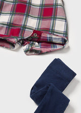 Mayoral Baby Boys Tartan Bib Shorts, Top & Tights Set 2631