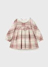 Mayoral Toddler Girls Blush Plaid Dress 2903