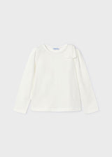 Mayoral Girls Bow Shoulder Long Sleeve Top 4064