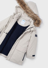Mayoral Boys Stone Parka Coat With Detachable Hood 4468