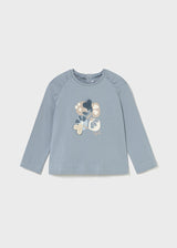 Mayoral Toddler Girls Flower Long Sleeve T 2081