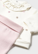 Mayoral Baby Girls Pink Velvet Set 2555