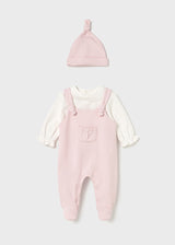 Mayoral Baby Girls Dungaree Set With Hat 2602
