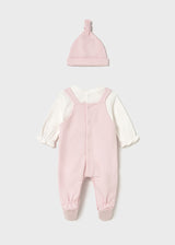 Mayoral Baby Girls Dungaree Set With Hat 2602