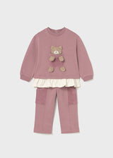 Mayoral Toddler Girls Orchid Teddy Jog Set 2843