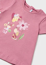 Mayoral Toddler Girls Pink Flower Motif T-Shirt 1014