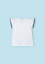 Mayoral Girls Beach Navy Trim T-Shirt 3096