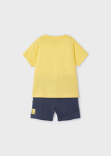 Mayoral Boys Yellow & Slate Be Brave Short Set 3601