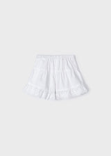 Mayoral Girls White Broderie Anglaise Trim Shorts 3910