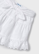 Mayoral Girls White Broderie Anglaise Trim Shorts 3910