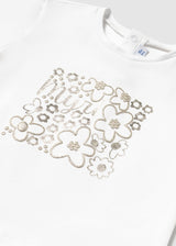 Mayoral Toddler Girls White Flower Print T-Shirt 105