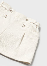 Mayoral Toddler Girls Cream Textured Shorts 1226