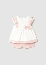Mayoral Toddler Girls Pink Frilled Short Set 1236