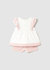 Mayoral Toddler Girls Pink Frilled Short Set 1236