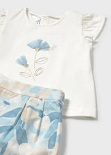 Mayoral Toddler Girls Flower Print Short Set 1237