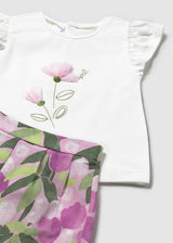 Mayoral Toddler Girls Flower Print Short Set 1237