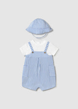 Mayoral Baby Boys Short Dungaree Set With Hat 1602