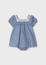 Mayoral Toddler Girls Chambray Dress & Bloomers 1919