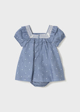 Mayoral Toddler Girls Chambray Dress & Bloomers 1919