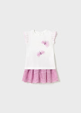 Mayoral Toddler Girls Pnk Tulle Skirt Set 1929