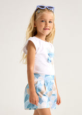 Mayoral Girls Blue Printed Shorts 3905
