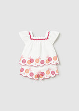Mayoral Toddler Girls Embroidered Bermuda Short Set 1214