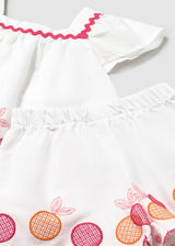 Mayoral Toddler Girls Embroidered Bermuda Short Set 1214
