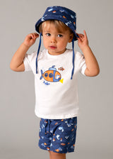 Mayoral Toddler Boys Under The Sea Short Set & Bucket Hat 1667