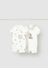 Mayoral Baby Boys Natural Teddy Print Romper 1715
