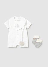 Mayoral Baby Boys Swan Romper, Bib & Socks Set 1727