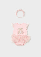 Mayoral Baby Girls Teddy Tutu Tulle Body & Hairband 1729