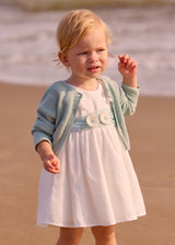 Mayoral Toddler Girls Dress With Sage Tulle Sash 1903