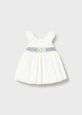 Mayoral Toddler Girls Dress With Sage Tulle Sash 1903