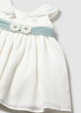 Mayoral Toddler Girls Dress With Sage Tulle Sash 1903