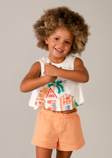 Mayoral Girls Pumpkin Short Set 3228