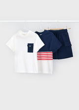 Mayoral Boys Navy 3 Piece Short Set 3601