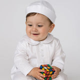 Royal Pintuck 2-Piece Christening Romper & Hat Set