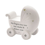 Bambino By Juliana White Resin Pram Bank
