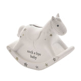 Bambino By Juliana White Resin Rocking Horse Bank
