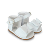 Fofito Marina White Leather Bow Sandals