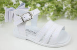 Pex Sasha White Patent Bow Back Sandals