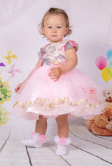 Beau Kid Dusky Pink Floral Bodice & Tulle Occasion Dress 27104