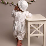 Royal Pintuck 2-Piece Christening Romper & Hat Set