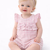Pastels&Co Rebecca Pink Gingham Romper PA-804L