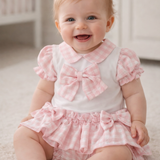 Pastels&Co River Pink Gingham Jam Pant Set 804M