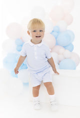 Blues Baby Lyon Blue & White Polo & Shorts Set BB3030A