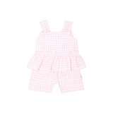 Pastels&Co Rowan Pink Gingham Top & Short Set PA-804G